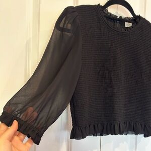 Aritzia smocked blouse
